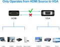 Rankie HDMI to VGA Adapter with 3.5mm Audio Port, Black. 