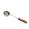 Spoon - Milk or Tea Spoon - High Quality Small 12" Stainless Steel Wooden Handle Milk Pouring Tea Laddle Cooking Deep Spoon. 