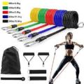 11Pcs Power Resistance Bands Yoga Pilates Crossfit Fitness Equipment Elastic Pull Rope Workout Latex Tube Set Exercise Band Body Fitness Band set Gym Yoga Fitness Elastic Training Bands Pilates Home Gym Tubes Door Hanger. 