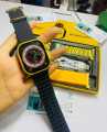G9 Ultra Pro Smart Watch Golden Edition with Bluetooth Calling and Three Straps. 
