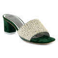 ECS Luxe Sequence Slippers 3 Inch Heel Slippers For Women. 