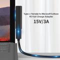 65W/102W PD Fast Charging USB C Power Supply For Microsoft Surface Pro X 8 7 6 5 4 3 Go Book Converter Charger For Microsoft. 