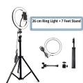 26cm Selfie Ring light + 7 feet Tripod Stand + Mobile Phone HOlder. 