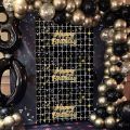 Happy Birthday Tinsel Metallic Shapes Foil Fringe Curtains Party Photo Sequin Square Streamer Backdrop For Celebration /Event /Birthday /Party Supplies Available In Multi Prints Shape Colors. 