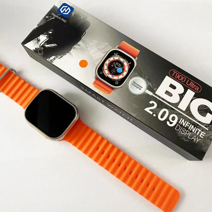 T900 Ultra Smartwatch Bluetooth Call Sleeping Monitoring Smart Watch Series 8 2.09" Full Touch Watch for Men Women orange