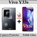 Vivo Y33s Tempered Glass Screen Protector Polish Glass + Back Camera 9H Gorilla Flexible Protector For Vivo Y33s. 