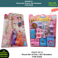 Sale Bundle Pack of 2 - Girls Room Set & Doll Set Barbiee Girl With Feeder Play set for Kids ( Boys & Girls ). 