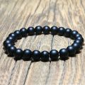 Black Beads Bracelet for Men Adjustable Wrist Band for Man. 