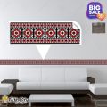 Gift City Presents Ajrak Design Wall Decorative Self Adhesive Tile Border Stickers Multiple Quantity -  24x7 cm for Bathroom Kitchen Wall Wallpaper Border Decoration. 