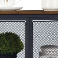 Corner Storage Cabinet Wooden Shelves, Free-Standing Organizer for Compact Space in Living Room/Bedroom/Entryway/Kitchen, Two Mesh Doors, Brown. 