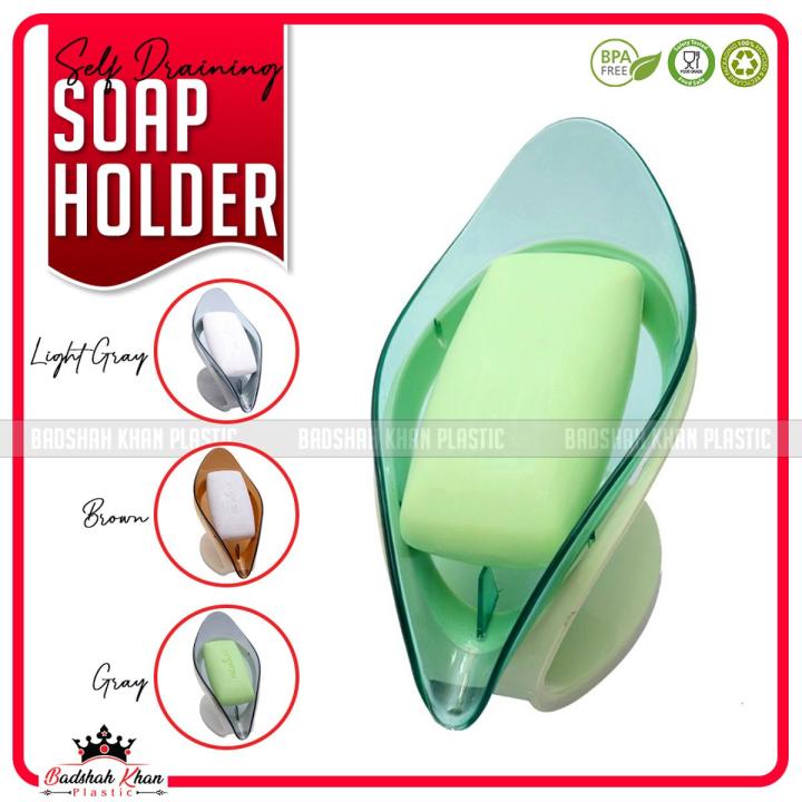 Smart Soap Holder Self Draining Soap Holder Leaf Shape Soap dish Soap Holder for Shower Bathroom Kitchen Sink