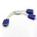 15Pin VGA 1 Male to Dual 2 VGA Female Monitor Y Adapter Splitter Video Cable, VGA Cable Splitter Dual 2 Monitor 15Pin Two Ports VGA Male To VGA Female Adapter, VGA Male to Dual VGA Female Video Adapter Cable, Converter Cable, Splitter Cable. 