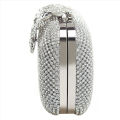 New 2024 Luxury Diamond Silver clutches wedding evening purse Bling Fashion Flower rhinestone clasp clutch bag purse. 