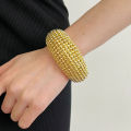 Vintage Heavy Metal Hollow Round Ball Beaded Open Bracelet Bangle for Women Girls Exquisite Trendy Party Jewelry Gifts. 