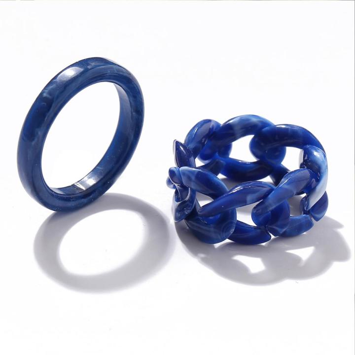 Yfashion Resin Rings Plastic Rings Hand Jewelry Trendy ple Girlfriend Birthday Gift For Women Teen Girls color