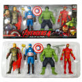 Pack Of 4 Avengers 4 Super Power Hero Figures Set Hulk, Thor, Iron Man & American Captain. 