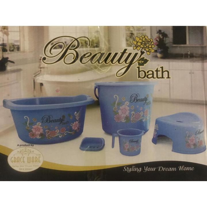 5 Pieces Bath Set Plastic