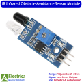 IR Infrared Obstacle Avoidance Sensor Module – Adjustable 2–30cm Detection Range, Low-Level Signal Output, Ideal for DIY Robotics, Smart Cars, and Automation Projects by Electrica. 