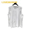 Men Sleeveless Vest Men's Summer Sleeveless Tank Top Street Style Ripped Holes Loose Fit O-neck Vest T-shirt Fashion Street Style Sleeveless Top for Men. 