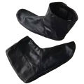Black Leather Socks Mozay for Hajj Umrah With Velcro and Zipper For Winter - Unisex. 