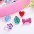 12pcs/Set Cartoon Rings Children'S Rings For Girls Ring Set Finger Rings Jewelry Heart Display Box Kids Toy Gift. 