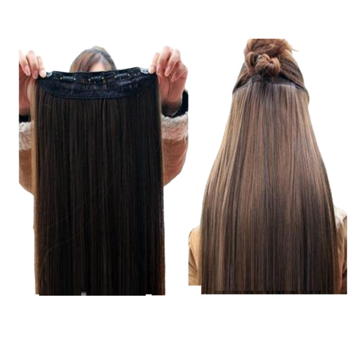 Wig Extension Dark Brown Color For Hair Styling Very Long Hair Extension for Women With 5