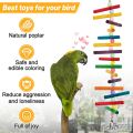 ZYMAL STORE 2 Pcs Bird Toys, Parrot  Toys with Multicolored Natural Wooden Blocks for Conures Parakeets Cockatiels Lovebirds African Grey Cockatoos Macaws and Amazon Parrots. 