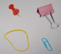 Desk Accessories Set Paper Clip Push Pin Binder Clip Rubber Band per PS tube. 