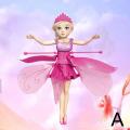 Creative Princess Doll Flying Toy Hand Control Induction Aircraft Drone For Kids RC Helicopter Ball Flying Toys Cute Doll Gift. 