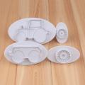 Tractor Fondant & Cookie Plunger Cutter 4Pcs Set. 