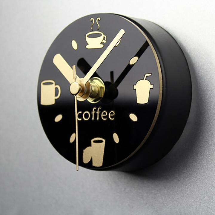 Fridge Magnet Clock Portable Refrigerator Magnets Decorative Coffee Pattern Fridge Clock Magnetic Sticker Magnet Wall Clock