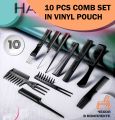 10 Pack Hair Stylists Styling Comb Set with 10 Pack Duck Bill Clips Salon Barber Anti-static Hair Combs Styling Comb set Hair Styling Comb with 10 Silver Metal Clips. 