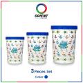 Orient Plastic Kwik Lock Jar Set | 3-Piece Airtight Storage Containers for Kitchen & Pantry Organization | Durable, BPA-Free, Stackable Food-Grade Jars with Leak-Proof Lids. 