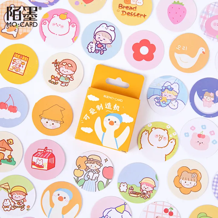 imoda%2045Pcs/box%20Cartoon%20Cute%20Diary%20Journal%20Stationery%20Flakes%20Scrapbooking%20DIY%20Decorative%20Stickers%20-%20Image%202