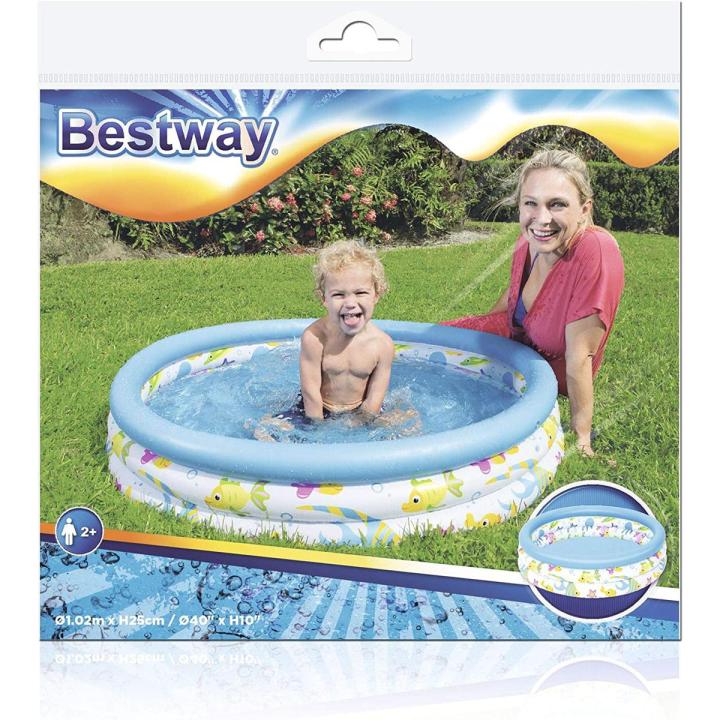 Bestway - Ocean Life Inflatable Kiddi 51008 Paddling Pool For Kid's - 40 X 10 Inches