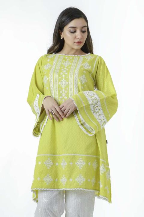 EGO%20Fall%20Collection%202019%20%20Exotic%20%20Green%20Jacquard%20Kurti%20For%20Women%20-%20Image%203