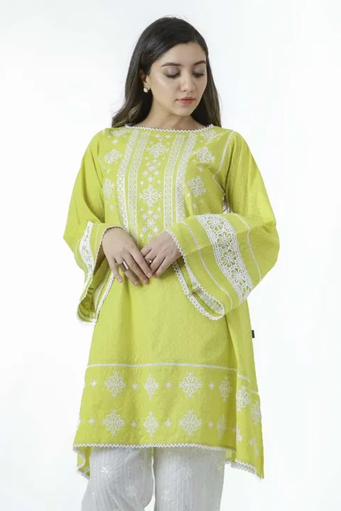 EGO%20Fall%20Collection%202019%20%20Exotic%20%20Green%20Jacquard%20Kurti%20For%20Women%20-%20Image%204