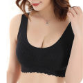 Gym Underwear Sweet Lace Flower Pattern Push Up Stretchy Bra. 