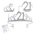 Birthday Party Decorations Adult Birthday Princess Crown Headband Crystal Tiara 18 21 30 40 50 60 Women Crown Hair Accessories. 