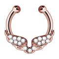 【shengxiong6525】1PCS Zircon Stainless Steel Fake Nose Ring Septum Cheater Clip Non Piercing Ring Septum Jewelry Faux Percing Nez. 