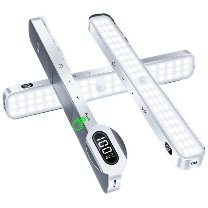 ABCidy Closet Lights Motion Sensored 3 Pack, Under Cabinet Lights Rechargeable, Battery Level Display, Dimmable Motion Sensor Light Indoor, Under Counter Lights for Closet, Kitchen, Cupboard, Wardrobe