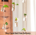 Set of 8 Hanging Glass Vases for Home Decor | Rustic Rope Design | Housewarming Gift | Beautiful Gift Ideas for Home Decorations - Event Decore. 