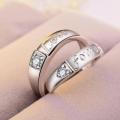 ​​​​​​​​​​​​​​couple silver ring plated platinum pair of men and women fashion opening wedding ring -Adjustable. 