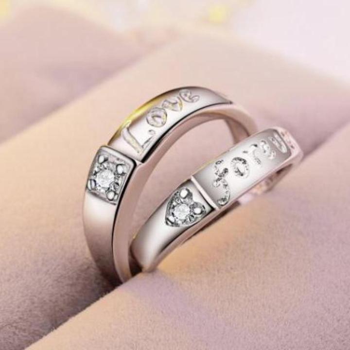 ​​​​​​​​​​​​​​couple silver ring plated platinum pair of men and women fashion opening wedding ring -Adjustable