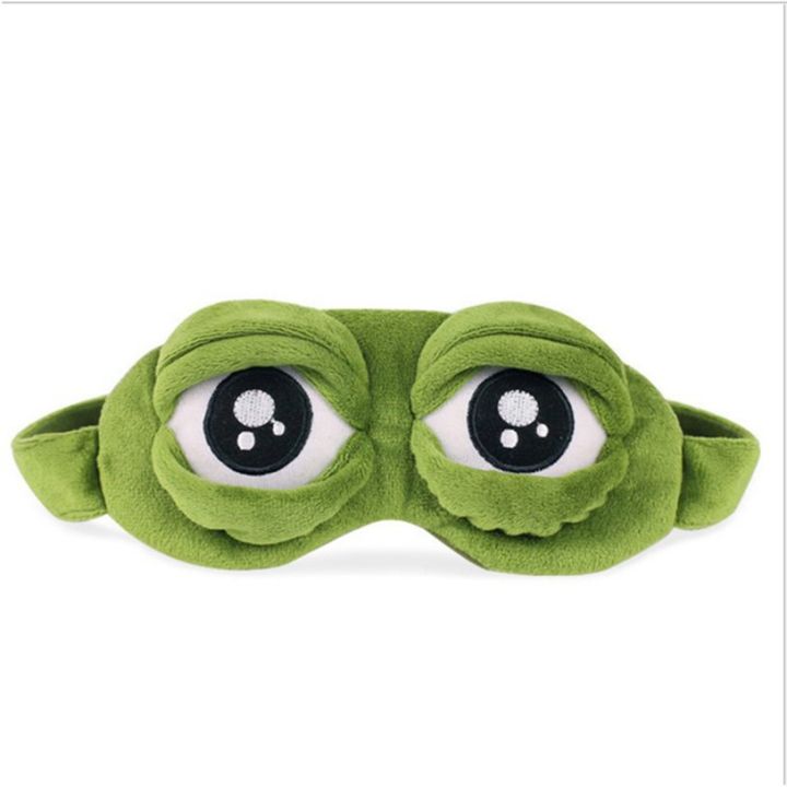 Funny Pepe The Frog Sad Frog 3D Eye Mask Cover Cartoon Plush Sleeping Mask