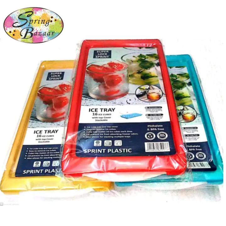Ice Cube Tray with Lid and Large Cubes, Ice Cubes Trey Plastic Mould