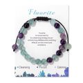 New Natural Stone Amethysts Bracelet with Card 8mm Pink Quartz Fluorite Beads Bracelet Adjustable for Women Men Couple Jewelry. 