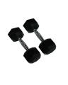 Pair Of Rubber Coated Dumbbells - 2KG - Black. 