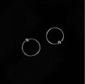 Small Size Piercing Hoop Silver Ball Nose Ring Silver Nath in Pure 92.5 Sterling Silver (2pcs). 
