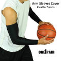 Pair of Arm Sleeves for Cricket UV Protective Arms Sleeves for Men's Useful During Most Sports and Outdoor Activities in Black and White Free Size. 